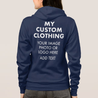 Custom Personalisierte WOMEN'S NAVY BLUE ZIP HOODI Hoodie