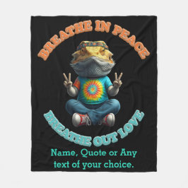 Custom Personalize Boho Bearded Dragon Hippie Fleecedecke