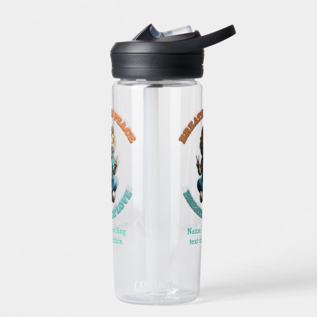 Custom Personalize Boho Bearded Dragon Hippie Trinkflasche (Links)