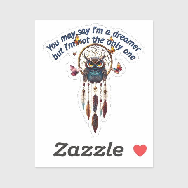 Custom Personalize Boho Owl Beautiful Hippie Aufkleber (Blatt)