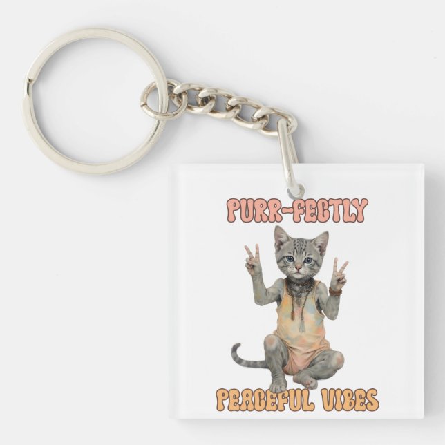 Custom Personalize Boho Owl Beautiful Hippie Schlüsselanhänger (Vorderseite)