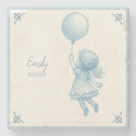 Custom personalized baby girl name  steinuntersetzer