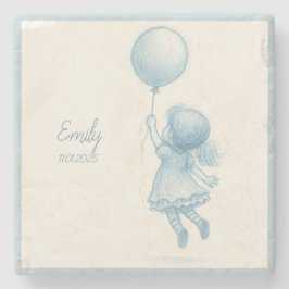 Custom personalized baby girl name  steinuntersetzer