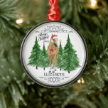 Custom Personalized Horse Watercolor Christmas Ornament Aus Metall<br><div class="desc">Custom Personalized Horse Watercolor Christmas Metal Ornament featuring a beautiful watercolor horse standing in a peaceful pine forest with “Merry Christmas” written in elegant script. Easily personalize the ornament with a name and year to create a one-of-a-kind holiday keepsake that captures the warmth and magic of the Christmas season. Perfect...</div>