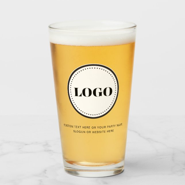 Custom Personalized Logo and Text Beer Glasses Glas (Vorne (Gefüllt))