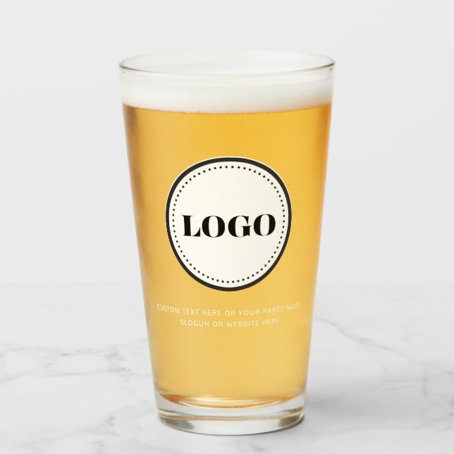 Custom Personalized Logo and Text Beer Glasses Glas (Vorne (Gefüllt))