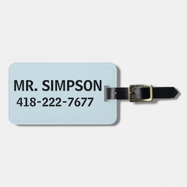 CUSTOM PERSONALIZED LUGGAGE TAG GEPÄCKANHÄNGER (Vorderseite horizontal)