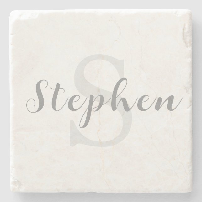 Custom Personalized Monogram Script Name Drink Steinuntersetzer (Vorderseite)