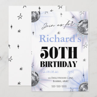 custom personalized photo 50th  birthday save the date