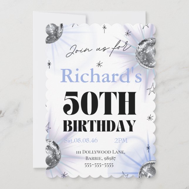 custom personalized photo 50th  instant download  save the date (Vorderseite)