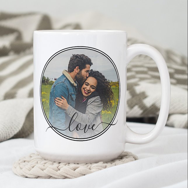 Custom Personalized Photo Simple Love Quote Text Kaffeetasse (Von Creator hochgeladen)