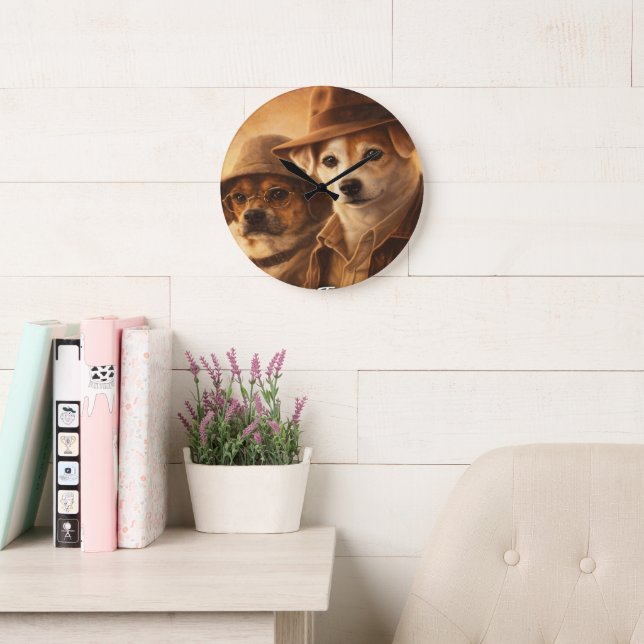 Custom Pet Art Acrylic Wall Clock – 10.75" Modern  Große Wanduhr (Lesesaal)