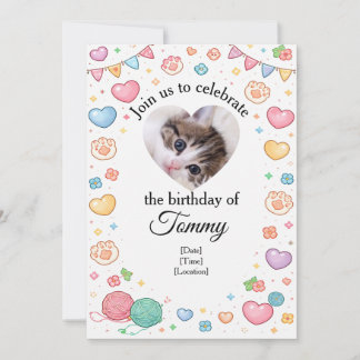 Custom Pet Birthday Invitation with Photo & Name  Einladung