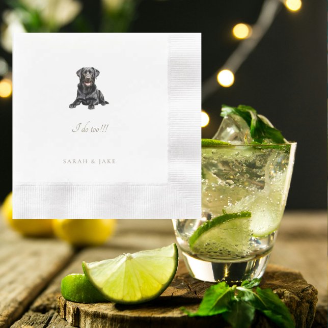 Custom Pet Black Lab geprägte Hochzeit Napkins Serviette (Von Creator hochgeladen)