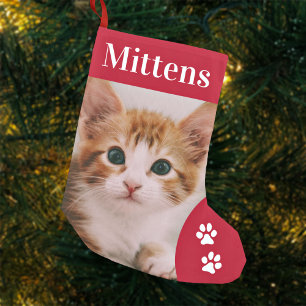 Custom Pet Cat Foto Urlaub Personalisiert Kleiner Weihnachtsstrumpf