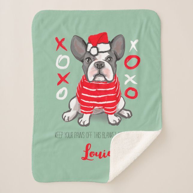 Custom Pet Decke Französisch Bulldogge Geschenk Sherpadecke (Vorderseite)