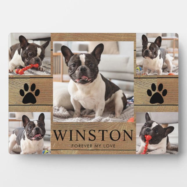 Custom Pet Dog Memorial Keepsake Photo Fotoplatte (Vorderseite)