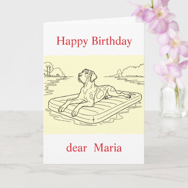 Custom pet (dog) photo and message card karte (Orchidee)