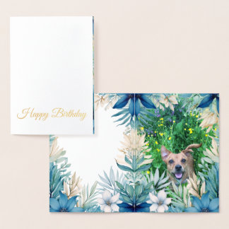 Custom pet (dog) photo and message foil card folienkarte