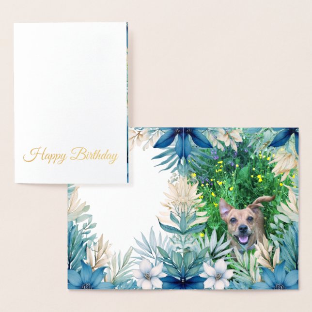 Custom pet (dog) photo and message foil card folienkarte (Anzeige)