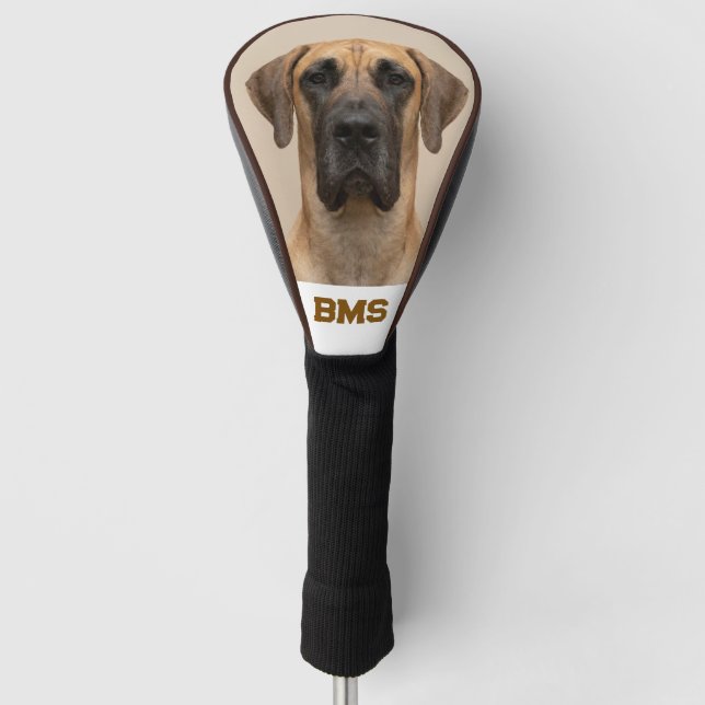 Custom Pet Dog Photo Great Dane Personalized Name Golf Headcover (Vorderseite)