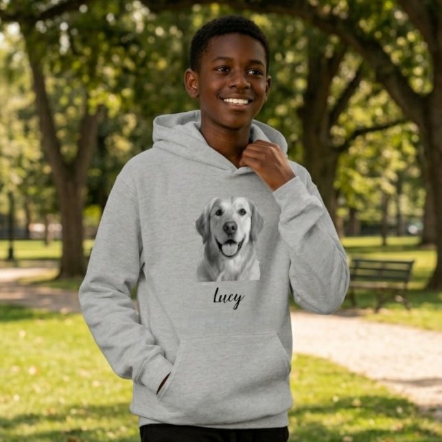 Custom Pet Face Hoodie for Boys, Personalized Dog  (Von Creator hochgeladen)