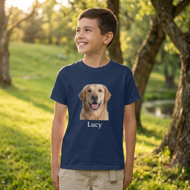 Custom Pet Face T-Shirt for Boys, Personalized Dog (Von Creator hochgeladen)