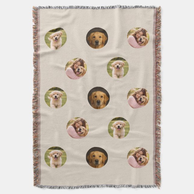 Custom Pet Family Photo Mother's Day Blanket Beige Decke (Vorderseite Vertikal)