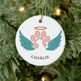 Custom Pet Foto Angel Wings Weihnachten Keramik Ornament