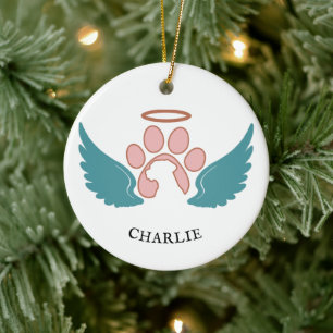 Custom Pet Foto Angel Wings Weihnachten Keramik Ornament