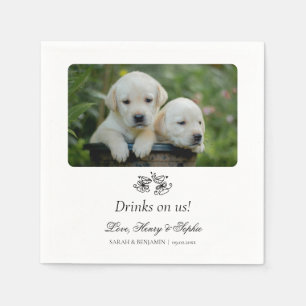 Custom Pet Foto Cocktail Napkins für Hochzeiten Serviette