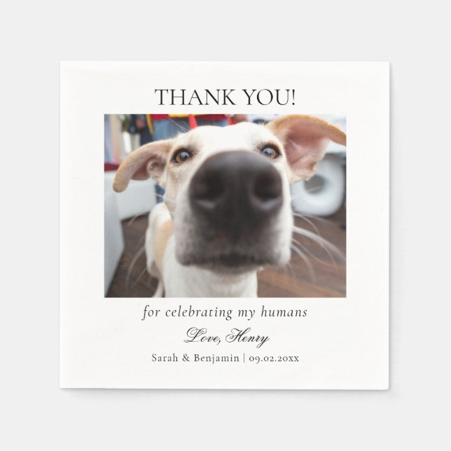 Custom Pet Foto Cocktail Napkins für Hochzeiten Serviette (Vorderseite)
