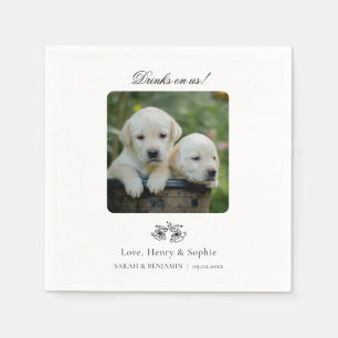 Custom Pet Foto Cocktail Napkins für Hochzeiten Serviette