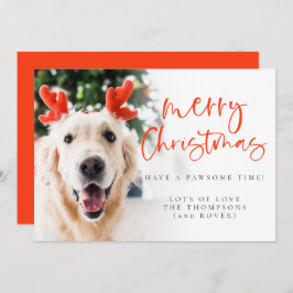 Custom Pet Foto Elegant Script Frohe Weihnachten