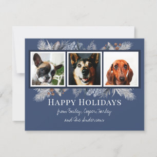 Custom Pet Foto Elegante Watercolor Weihnachtskart Karte
