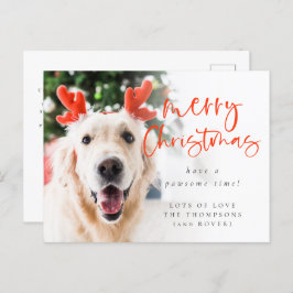Custom Pet Foto Frohe Weihnachtsfeiertage Postkarte