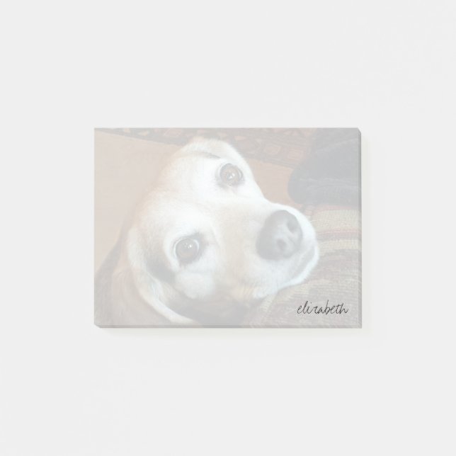 Custom Pet Foto Modern Trendy Script Typografie Post-it Klebezettel (Vorderseite)