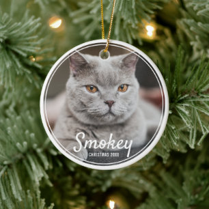 Custom Pet Foto Weihnachtsfeiertag Keramik Ornament