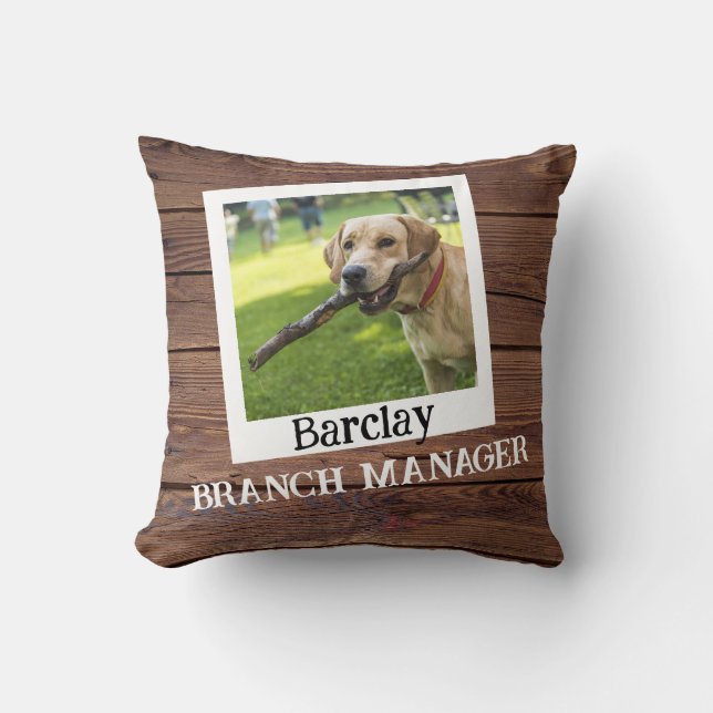 Custom Pet Hund "Branch Manager" Funny Niedlich Kissen (Vorderseite)