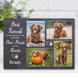 Custom Pet Hund Memorial Paw druckt FotoCollage Fotoplatte