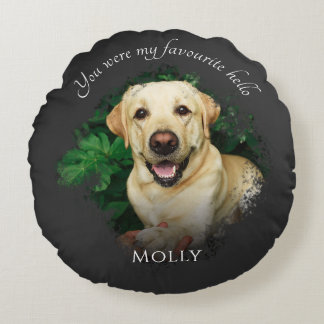 Custom Pet Memorial Favorit Hallo Hardest Goodbye Rundes Kissen