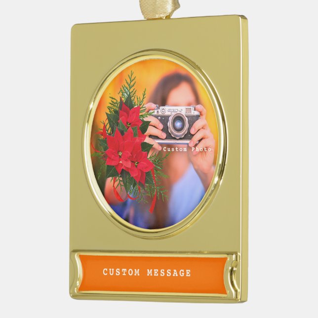 Custom Pet Memorial Ornament - Gold Foto Keepake (Links)