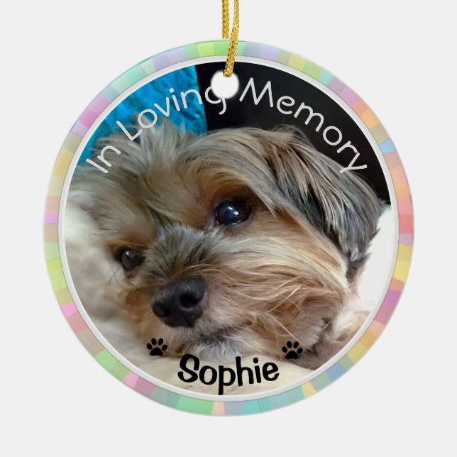 Custom Pet Memorial Rainbow Bridge Keramik Ornament (Vorne)