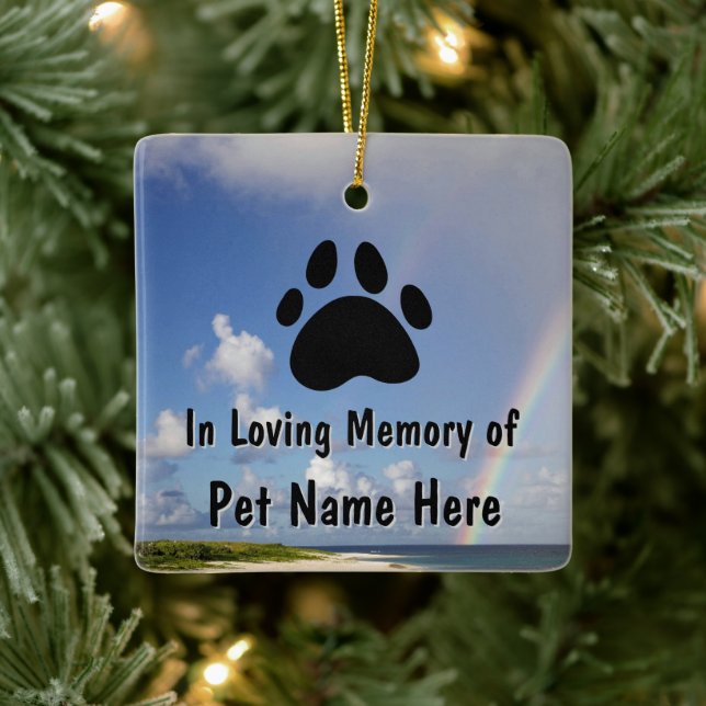 Custom Pet Memorial Rainbow Keramikornament (Baum)