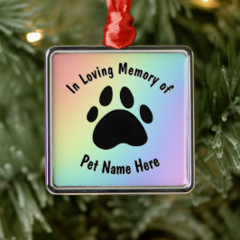 Custom Pet Memorial Rainbow Ornament Aus Metall