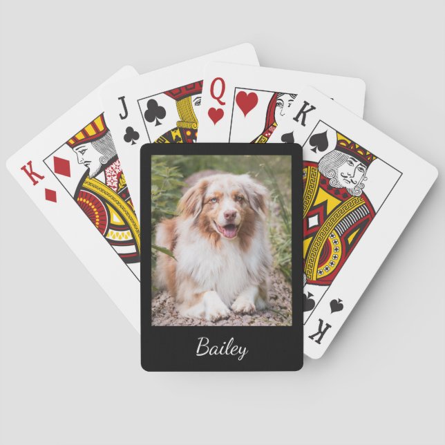Custom Pet Photo and Name Script Spielkarten (Rückseite)