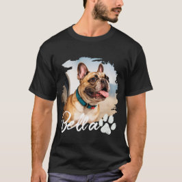 Custom Pet Photo and Name Typography T-Shirt