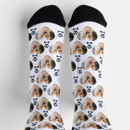 Custom Pet Photo and Paw Prints Socks Socken