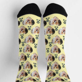 Custom Pet Photo and Paw Prints Socks Socken