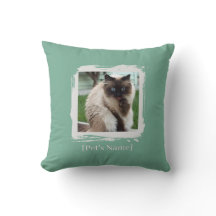 Custom Pet Photo Brushstroke Pillow | Home Décor